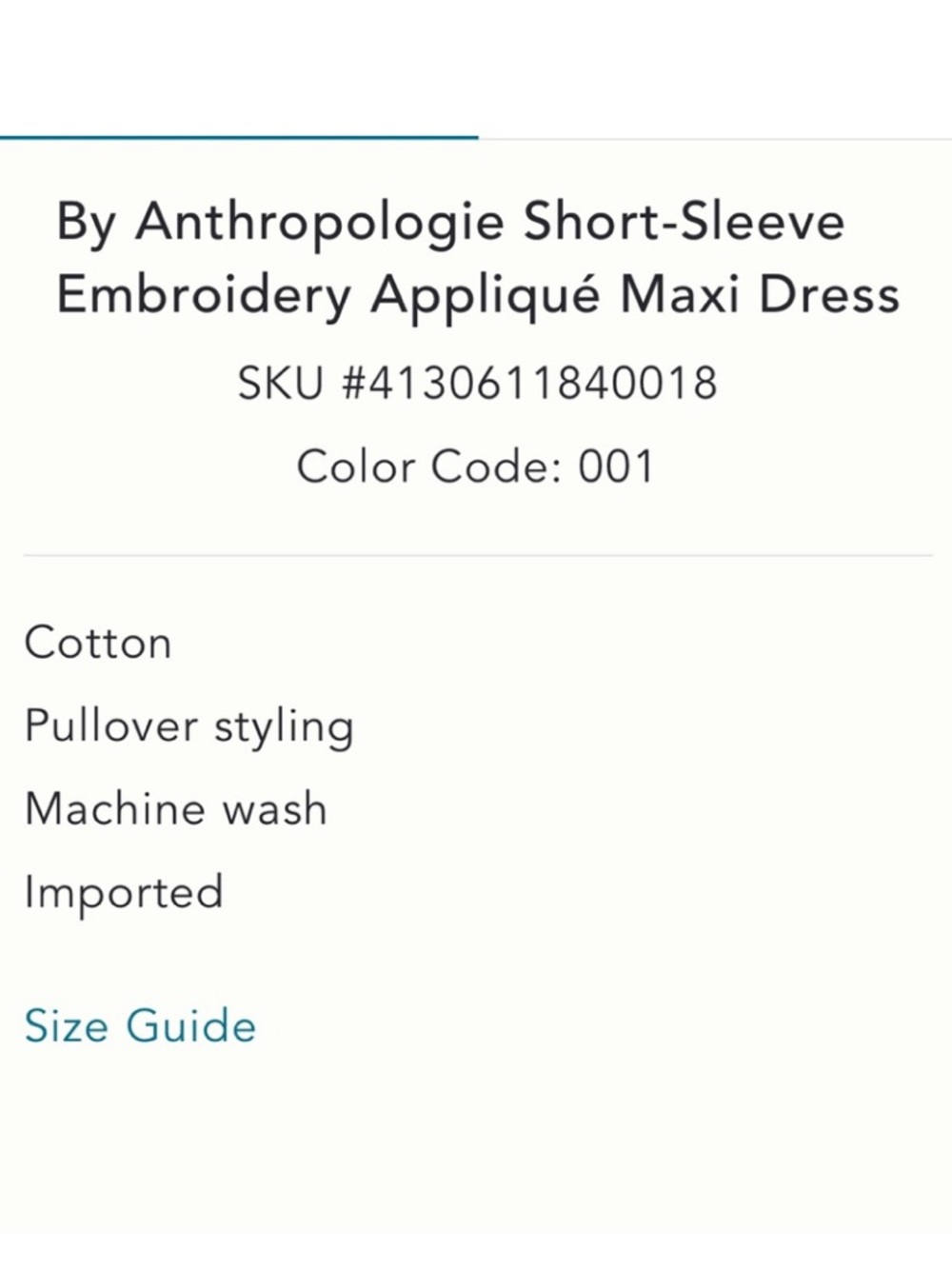 Anthropologie Black Midi Dress with White Leaf Embroidery - Picture 4 of 8